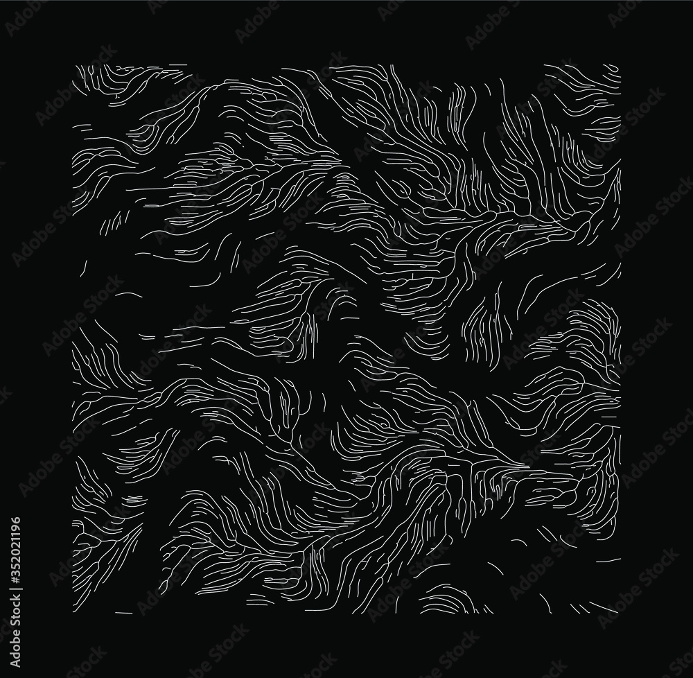 Aufkleber Generative Art with Visualization of Random Perlin Noise. Conceptual image of high tech systems: Artificial Intelligence, Deep Learning, Neural networks and Internet Map.