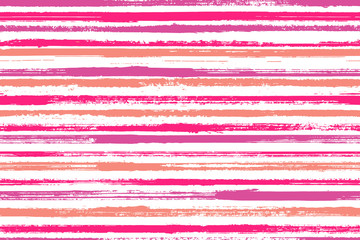 Ink thin grunge stripes vector seamless pattern. Stylish kids clothes fabric design. Vintage 