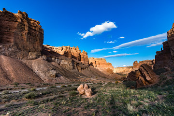 Beautiful red sandstone canyon landscape