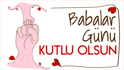 happy father's day father fist bumping with his baby turkey: babalar gunu kutlu olsun 