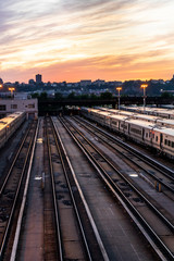 Fototapeta na wymiar A sunset in the railway