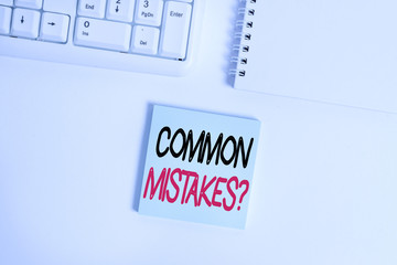 Handwriting text writing Common Mistakes Question. Conceptual photo repeat act or judgement...