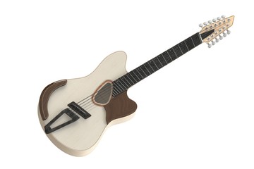 Obraz na płótnie Canvas Guitar set isolated on a white background. Classical guitar for your business project.. 3D render