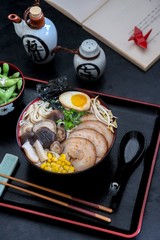 sushi with chopsticks