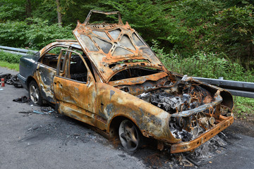 burnt car wreck