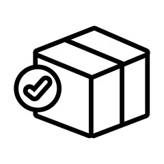 box with check symbol delivery service flat style