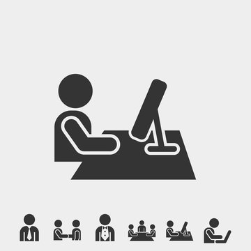 working from home desktop icon vector illustration for website and graphic design
