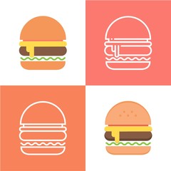 burger hamburger logo icon vector design