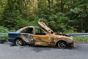 burnt car wreck