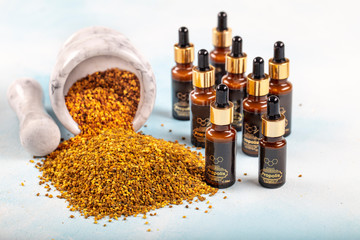 The original propolis. Dried or raw propolis. Propolis granules apitherapy.