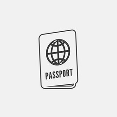 passport icon vector illustration for website and graphic design