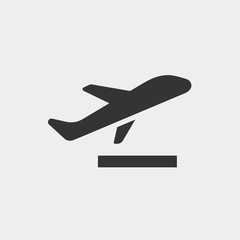 plane taking off icon vector illustration for website and graphic design
