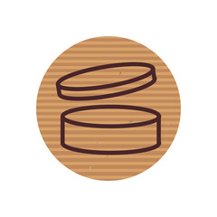 Box with circle shape line style icon vector design