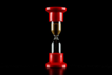 red hourglasses on black background