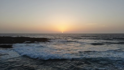 Fototapeta premium Wonderful sunset from the mountains and contemplating the sea and the coast in all its splendor