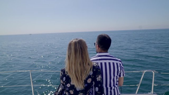 Spanish Couple Enjoying Mediterranean Sea on a Private Boat, HD