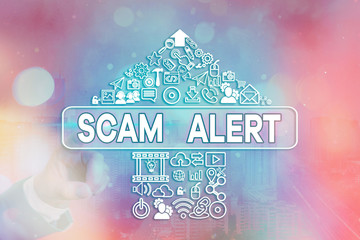 Handwriting text writing Scam Alert. Conceptual photo unsolicited email that claims the prospect of...