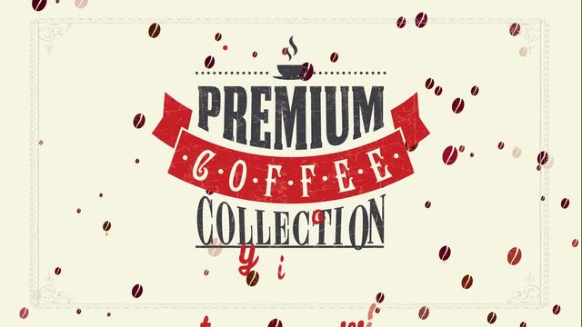 coffee pack advertise branding for commercial product or bistro with old refined style script on elegant scene