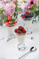Panna Cotta Desert With Berries