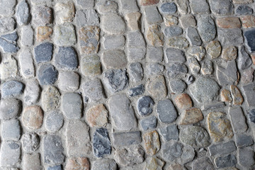 Cobblestone street surface texture