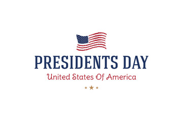 Happy Presidents day. Typography inscription for banners, greeting cards, gifts etc. Flat vector illustration EPS10