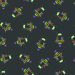 Cute Colored Bees Kids Pattern Seamless