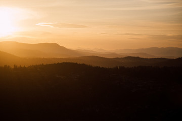 Wonderful Vivid nature scenery. Fantastic views of the turquoise alpine lake, Trees and majestic mountains, under sunlight. Amazing nature mountain landscape. beautiful background for design and post
