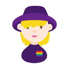 lesbian character gay pride hand draw style