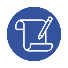 paper with pencil block style icon