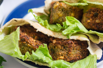 Falafel, vegetarian and vegan food from the middle east