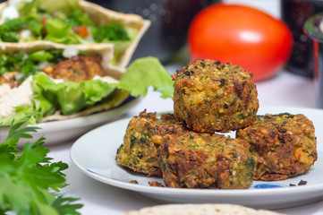 Falafel, vegetarian and vegan food from the middle east