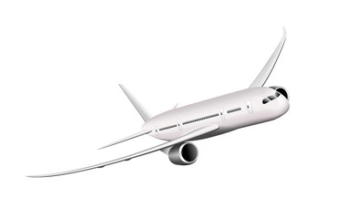 Passenger plane. Passenger airplane on a white background. Large modern airliner 