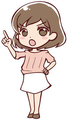 注意するアニメ調のお姉さん