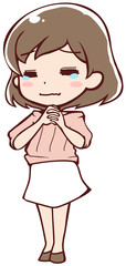 泣いて謝るアニメ調のお姉さん