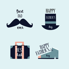 fathers day hand drawn labels collection