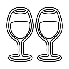 wine cups line style icon