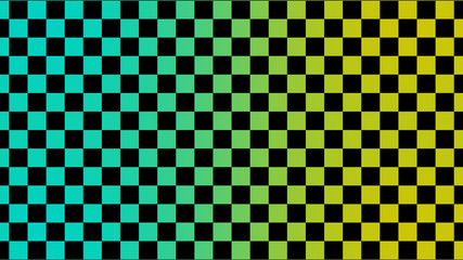 Amazing  cyan and yellow chessboard,Checker board abstract background