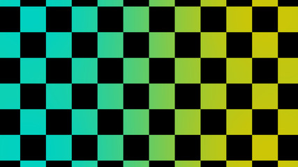 Amazing  cyan and yellow chessboard,Checker board abstract background