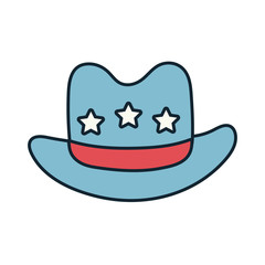 sheriff hat with stars line and fill style