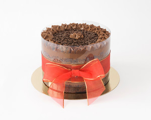 Chocolate cake isolated
