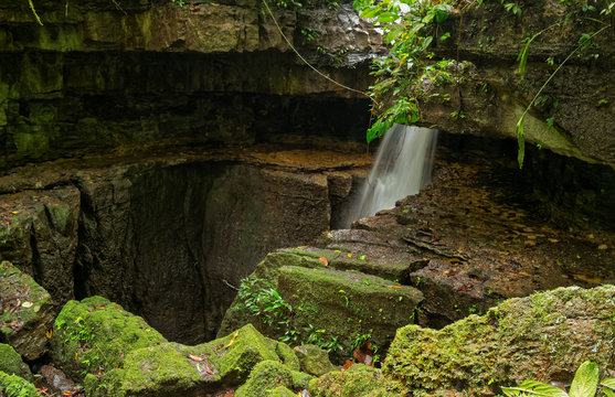 Mayei Cave In Ecuador Waterfall Entrance
