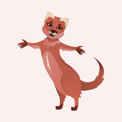 Funny cute mongoose. Cartoon Illustration for children