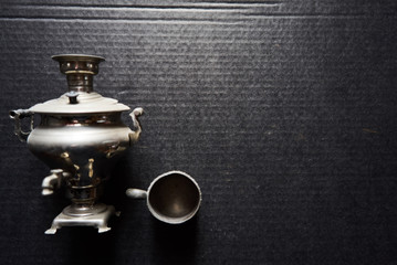 
tea drinking, antique samovar