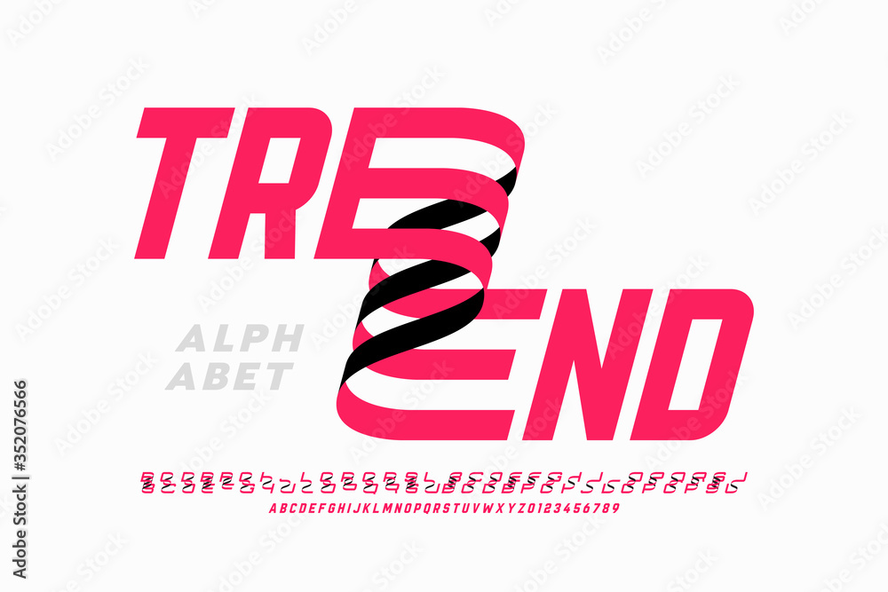 Fototapete modern font design with some alternate letters