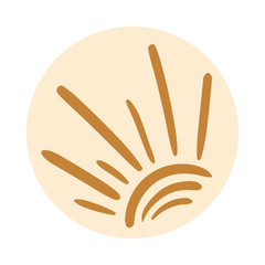 sun boho hand draw style
