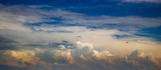 Cumulonimbus Clouds of a Massive Supercell Thunderstorm near Sunset in May