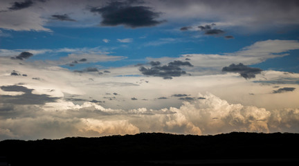 Cumulonimbus Clouds of a Massive Supercell Thunderstorm near Sunset in May