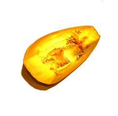 Isolated on white background sliced ​​pumpkin
