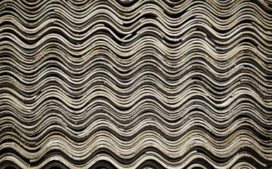 Asbestos landfill . Roof covering material with asbestos fiber . Asbestos roof removal . Dangerous asbestos dust and fiber in the environment . Health problems