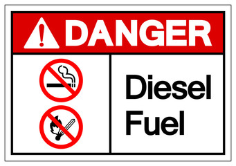 Danger Diesel Fuel Symbol Sign, Vector Illustration, Isolate On White Background Label. EPS10